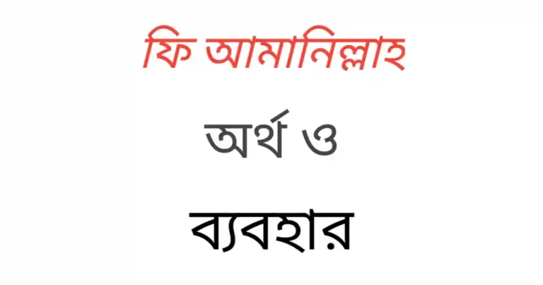 ‘ফি আমানিল্লাহ’ অর্থ কি (ইসলামিক বিধান অনুযায়ী)